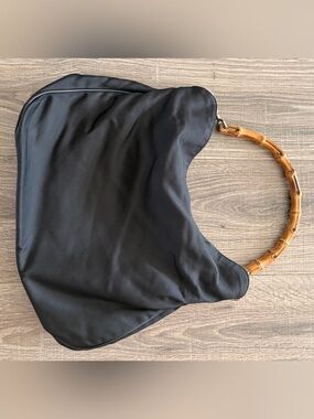 Gucci Black Shoulder Bag with Bamboo Handle